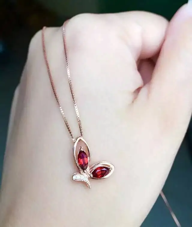 Подвеска из натурального красного граната серебро 925 пробы|jewelry necklace pendants|jewelry