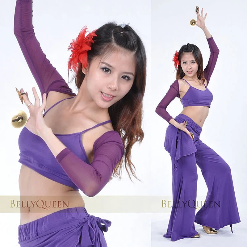 Костюмы для танца живота Наплечные рукава реглан сетчатые тканевые аксессуары