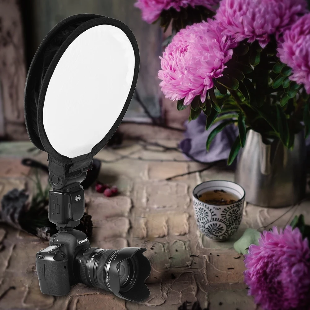 Абсолютно портативный круглый софтбокс красота блюдо Speedlite рассеиватель вспышки софтбоксы мини софбокс для камеры аксессуары