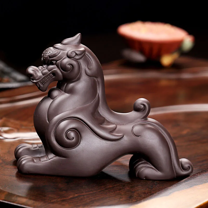 Authentic Yixing Purple Clay Tea Pet Kung Fu Set Accessories Tray Desktop Decoration Lucky Feng Shui Brave Troop Crafts | Дом и сад