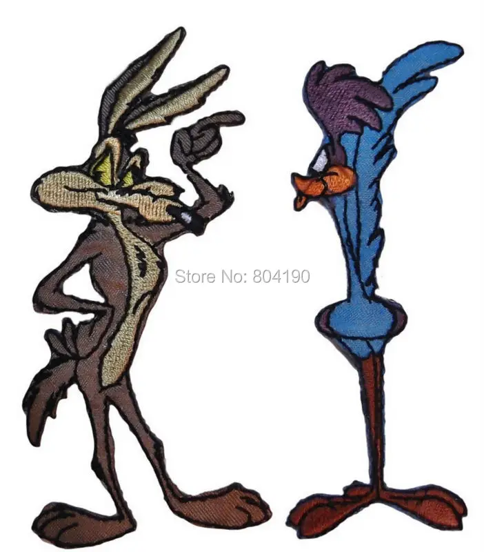 " WILE E COYOTE& ROADRUNNER Униформа логотип анимационный фильм ТВ серии костюм Вышитая эмблема металлическая аппликация нашивка на одежду