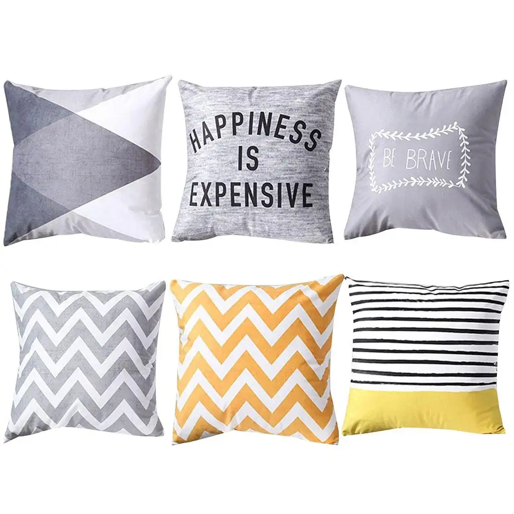 40 # Новая креативная Волнистая линия с буквенным принтом квадратная подушка