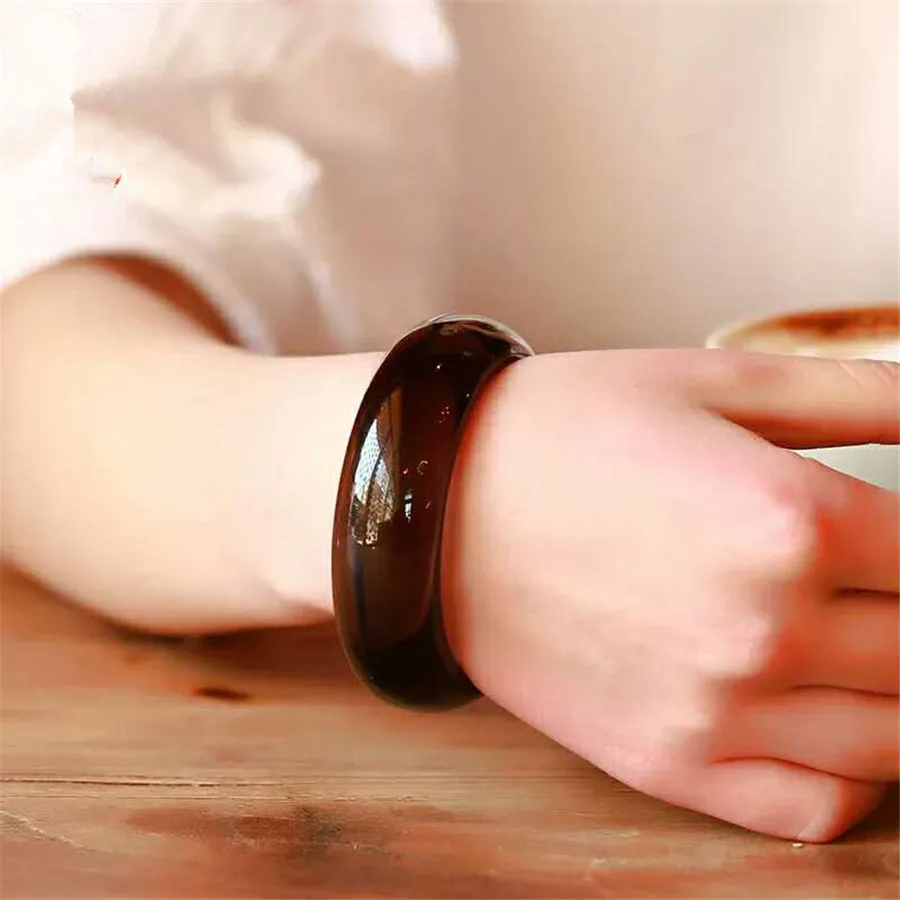Ice Black Obsidian Natural Stone Crystal Bracelet Fashion Jewelry Women Bangles Inner Diameter 58-62mm Drop Shipping | Украшения и