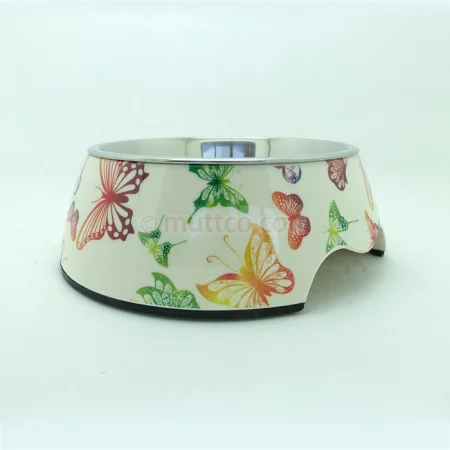 Съемная двойная противоскользящая меламиновая и миска из нержавеющей стали