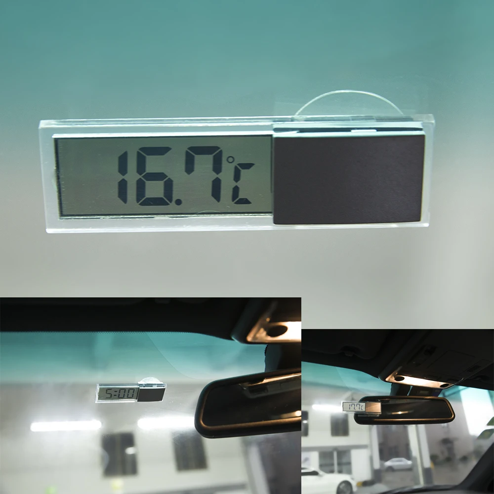 Автомобильный цифровой термометр/часы автоматический Оконный термометр