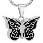 JJ8051 яркая бабочка, памятная урна, ювелирные изделия, ожерелье для женщин из нержавеющей стали, бриллиантовое ожерелье для кремации для золы