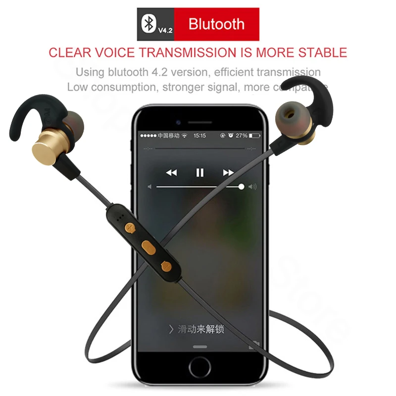 Joyone магнитные музыкальные Bluetooth 4 2 наушники спортивные беспроводные для бега с