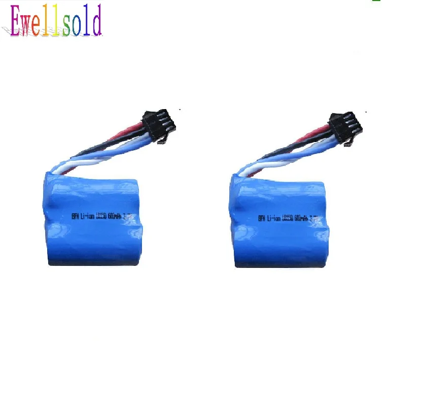 

Ewellsold 2pcs 7.4V 600mah Li-ion battery for U001 2.4G R/C racing boat
