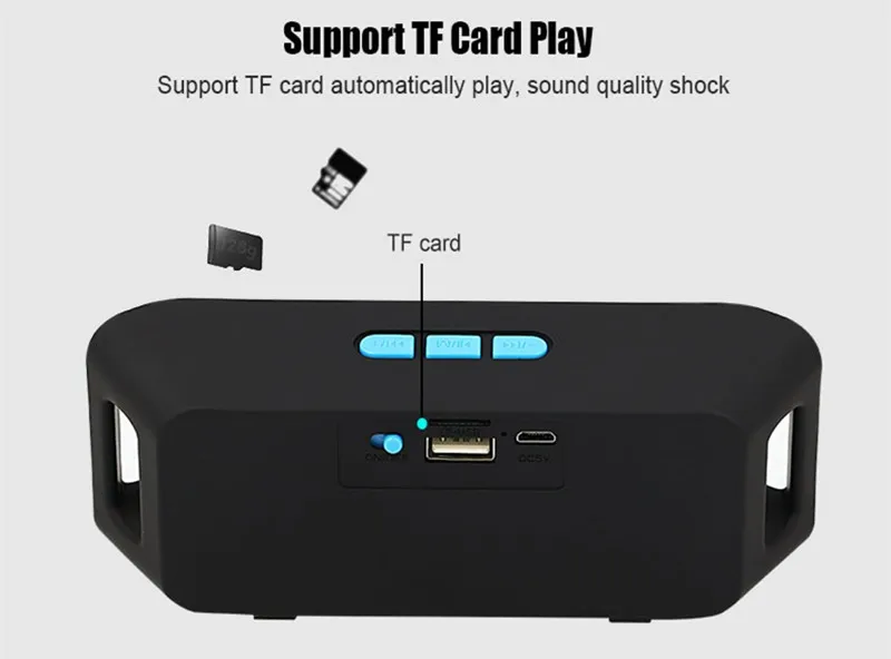 SC308 Мини Bluetooth 4 0 беспроводной динамик TF SD карта USB FM радио двойной бас звук