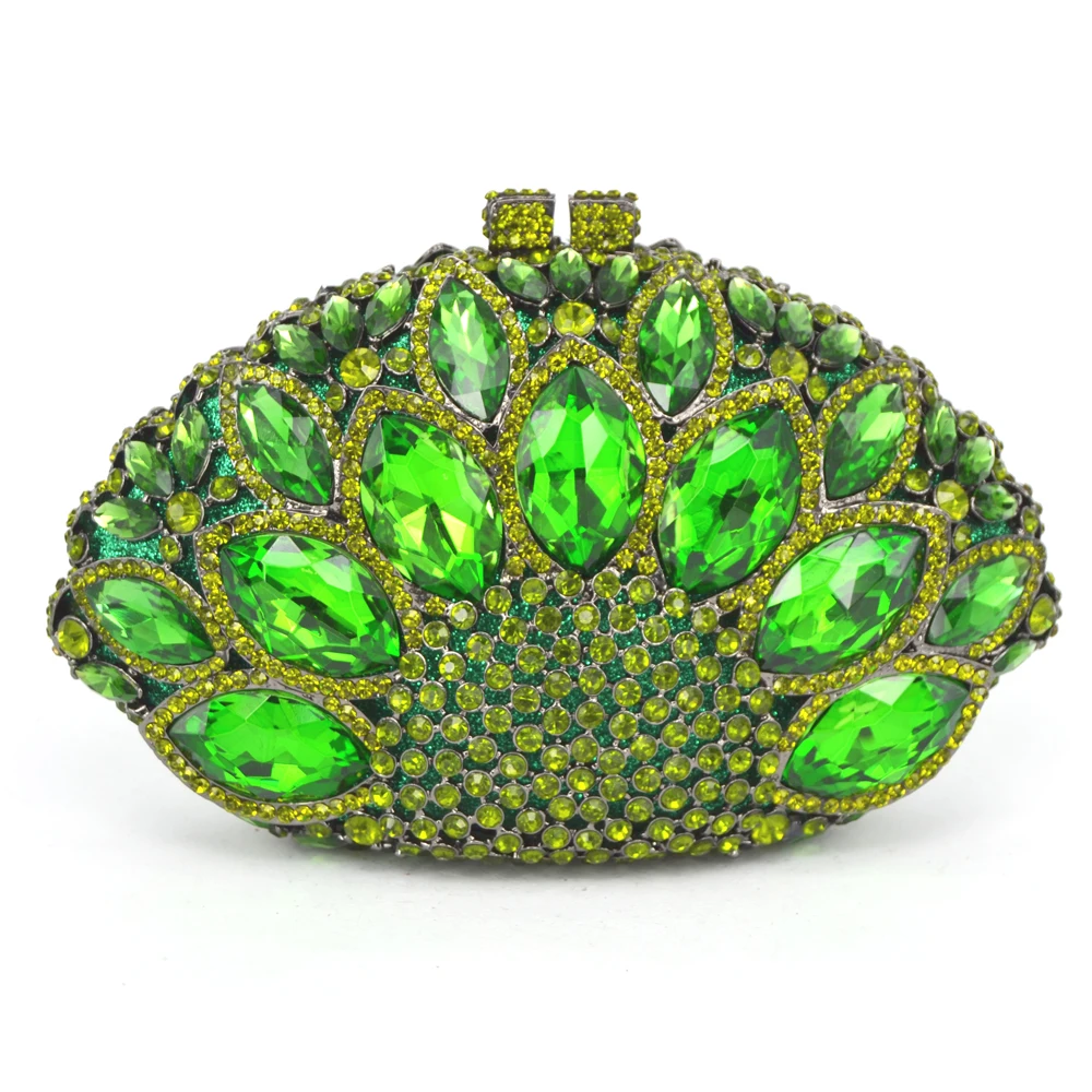 Сумка клатч в форме павлина с Зелеными камнями и кристаллами 88151|handbags mexico|purse