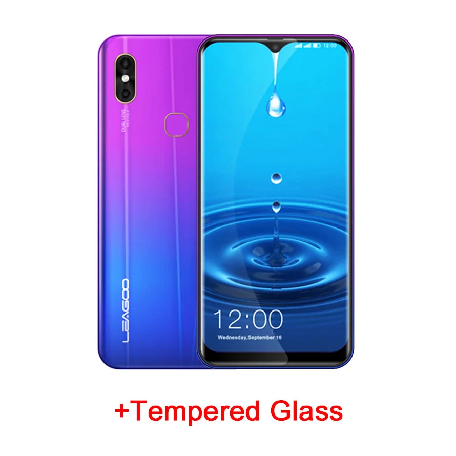 Blue N TempereGlass Смартфон с большим экраном Leagoo M13 4 Гб Оперативная память 32 ГБ Встроенная память MT6761 Android 9,0 лица разблокирована Dual Sim FDD LTE 4G Smart мобильный телефон - Цвет: Blue N TempereGlass