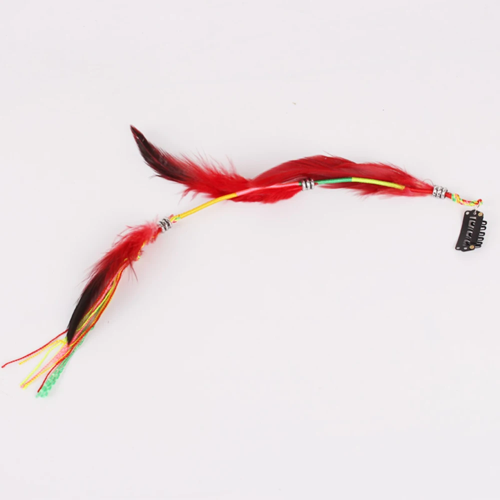 Популярная головная повязка Bohemian Style из 6 штук с пером и креплением на зажиме, кисточкой и веревкой для волос, фестивальная головная убор для женщин и девочек.