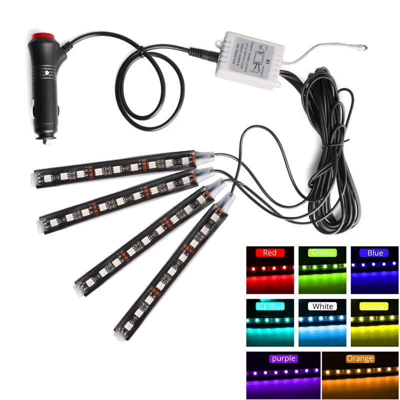 Светодиодная лента RGB 4 шт./компл. декоративная светодиодная с пультом
