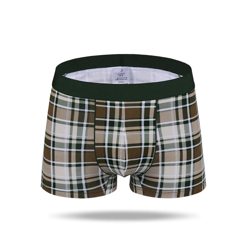 Горячее предложение новое клетчатое Мужское нижнее белье хлопок u образный пояс