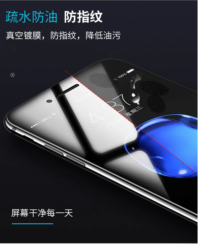 5D полное покрытие из закаленного стекла для iphone 8 7 6 6 S Plus X XS MAX glass iphone 7 8 x Защитное стекло для экрана на iphone 7