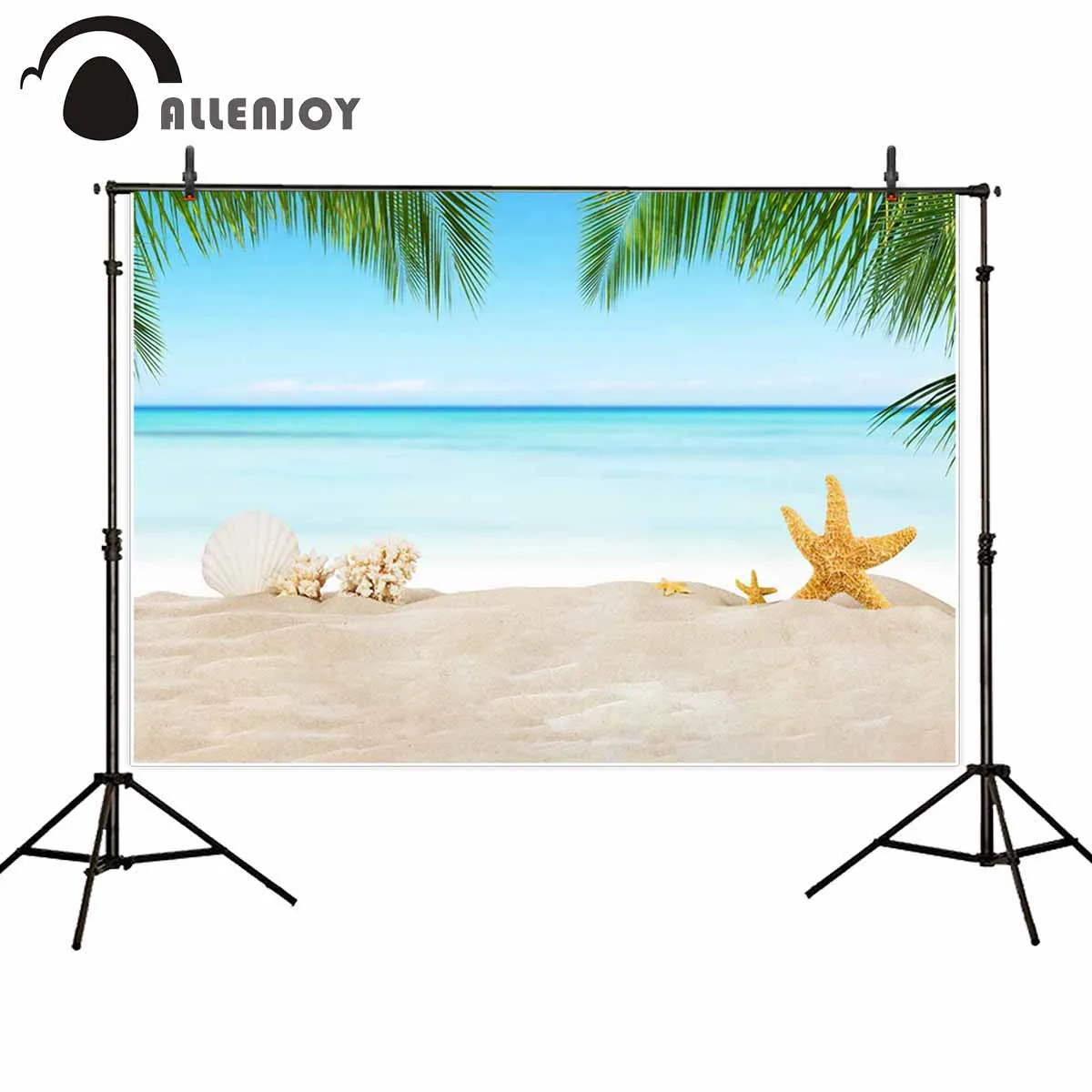 Фон Allenjoy для фотостудии тропический пляж Морская звезда песок Лето праздничный