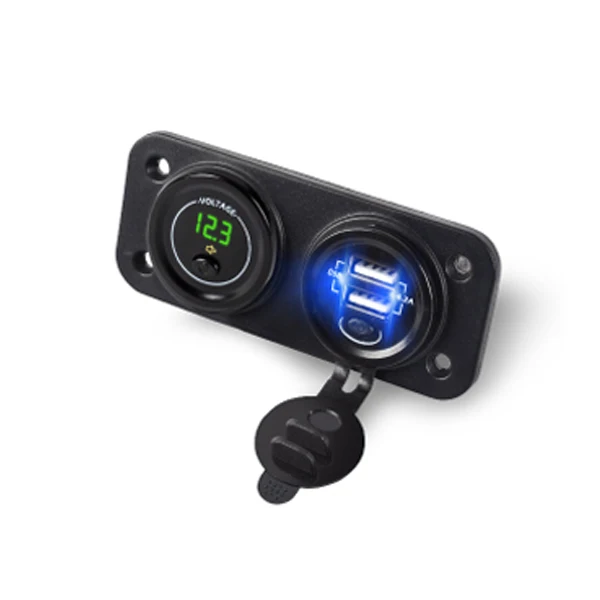 Green 12 V-24 V Dual USB Автомобильное зарядное устройство гнездо Зарядное устройство для быстрого автомобильного Зарядное устройство розетки с USB Зарядное устройство 12 V-24 V Автомобильный USB розетка адаптер розетки аксессуары - Название цвета: Green