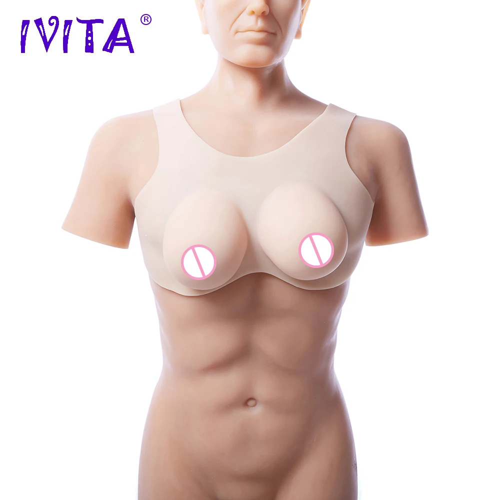 Реалистичные Силиконовые груди IVITA 1400g поддельные для трансвеститов