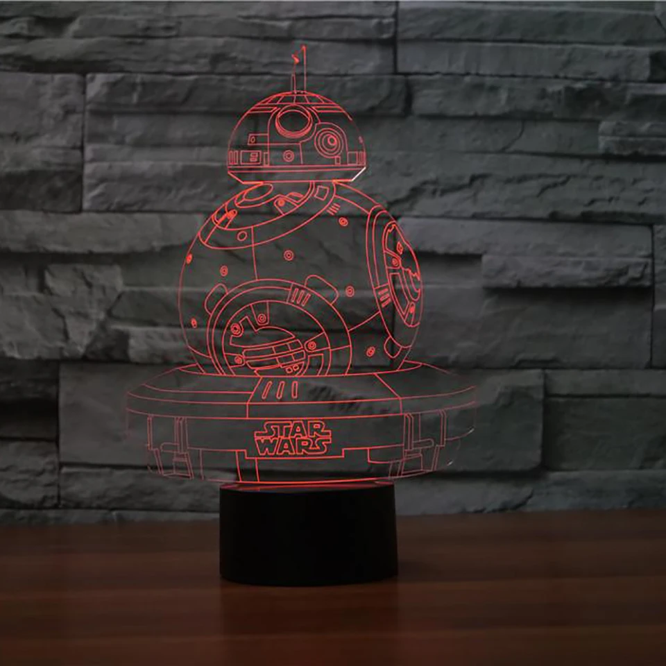 Звездные войны LED 3D ночные светильники креативный окружающий свет USB Настольная