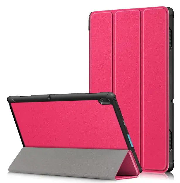 Розово-красный Чехол для samsung Galaxy Tab A 10,1 '' T510 T515 с магнитной застежкой из искусственной кожи, чехол для SM-T510, SM-T515, чехол+ стилус - Цвет: Розово-красный