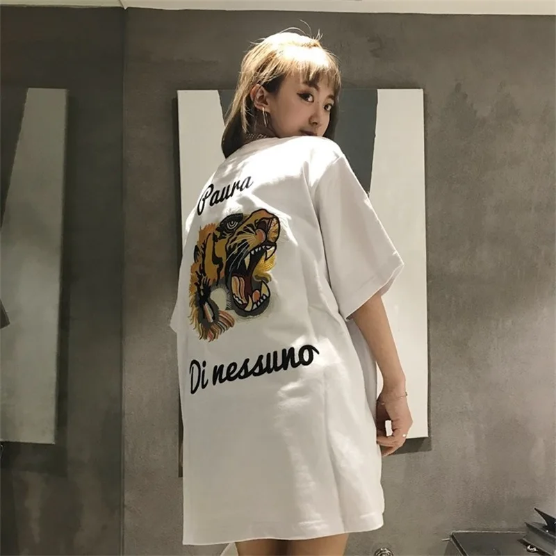 Новые летние женские harajuku футболки для пары с коротким рукавом Круглый воротник
