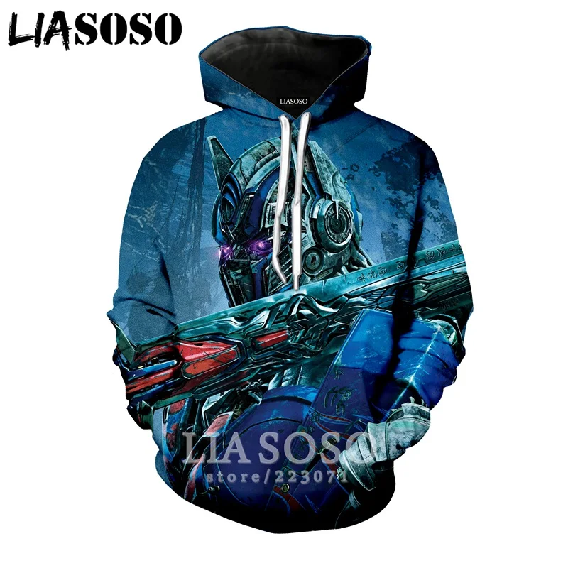 LIASOSO новая модная мужская и женская толстовка с 3D принтом фильм Трансформеры