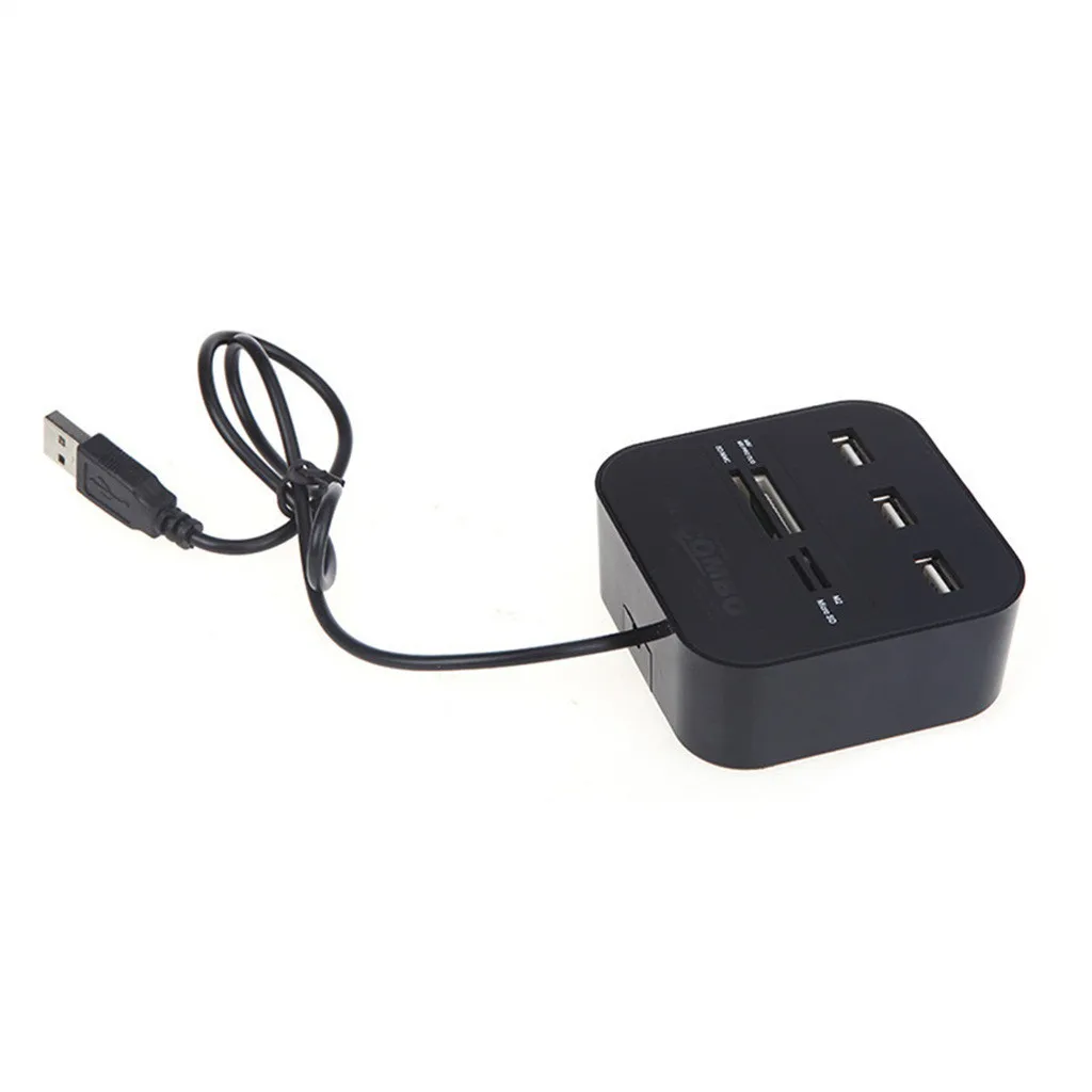 USB Hub USB 2.0 Hub Combo All In One Multi Card Reader With 3 Ports For MMC / M2 / MS USB Splitter Port PC Accessories