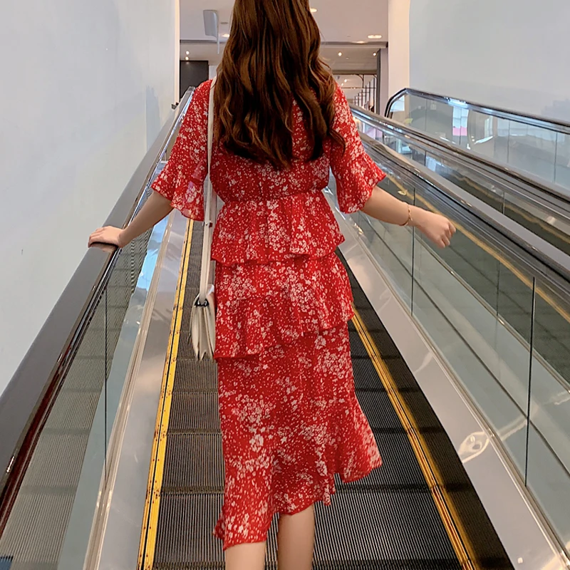 Платье BGTEEVER женское винтажное а силуэта на шнурках с принтом и эластичной