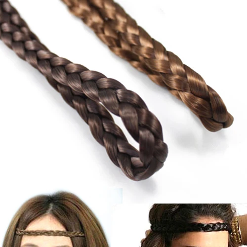 Hot 4 Colors Braided Stretch Elastic Hair Band Headband Barrette Sticker Accessories 8M7R |