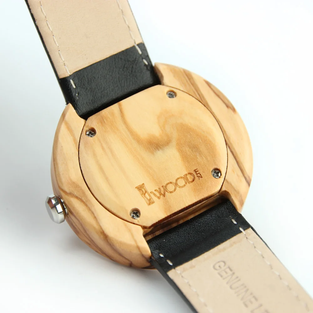 Часы наручные REDEAR мужские/женские кварцевые с бамбуковым ремешком и кожаным