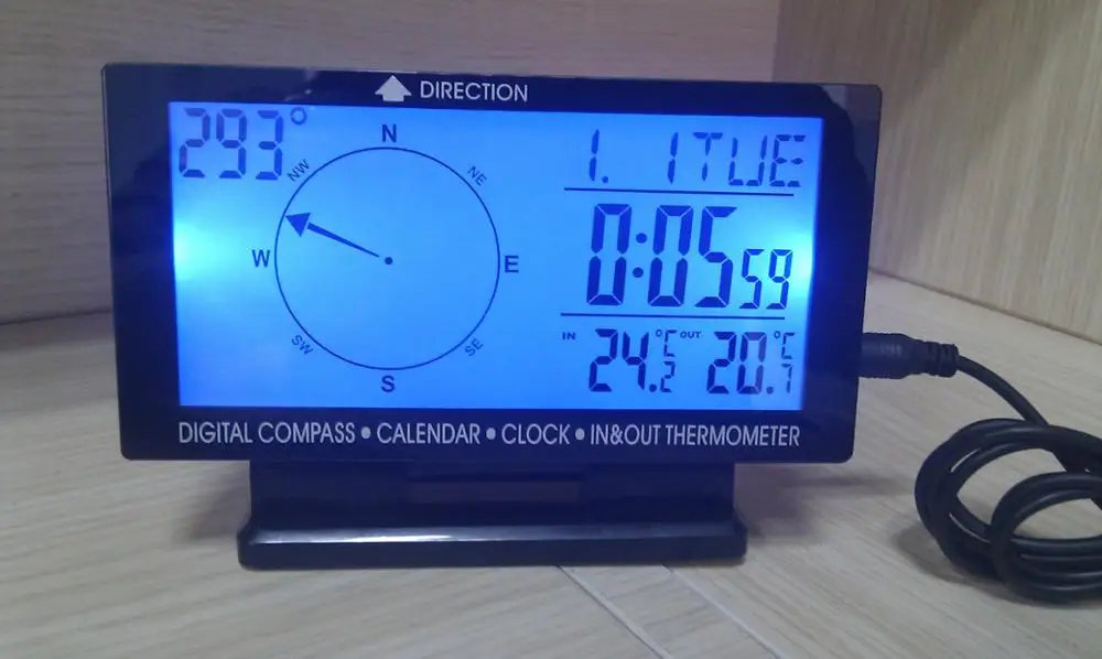 Многофункциональный автомобильный электронный компас с ЖК дисплеем и цифровым