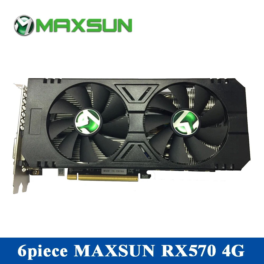 6 шт MAXSUN RX570 4 г Графика карты упакованы для продажи AMD 256bit GDDR5 7000 мГц 1168 1244 2048 единиц