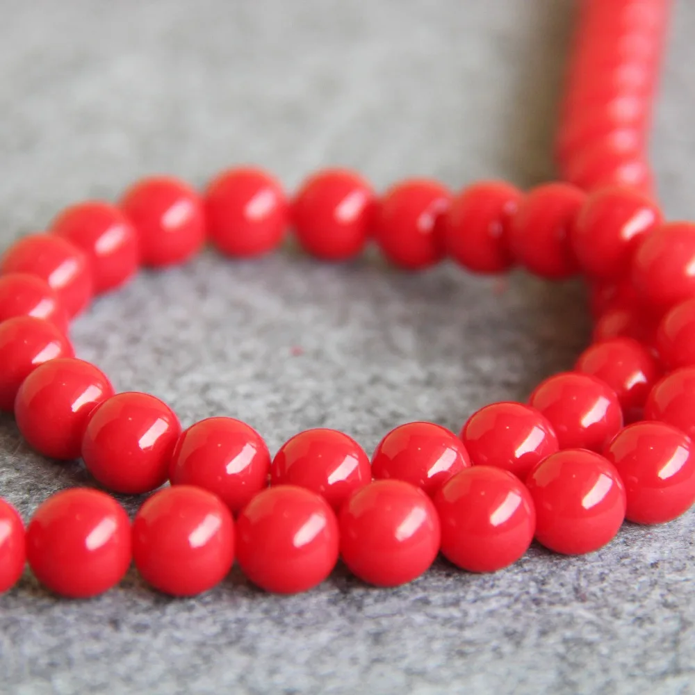 2021 New 10mm Red Shell Pearl Beads SeaShell DIY Gifts For Women Girl Loose Fashion Jewelry Making Design 15inch Wholesale | Украшения и