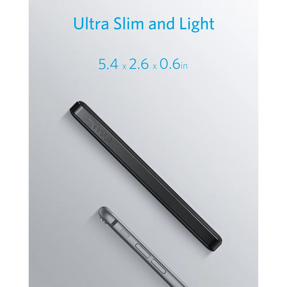 Anker power Core II Slim 10000 ультра тонкий внешний аккумулятор мощность IQ 2 0 (выход до 18 Вт)