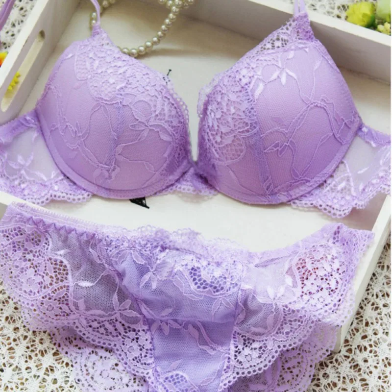 Комплект женского нижнего белья из атласного кружева и трусиков|ladies bra set|bra