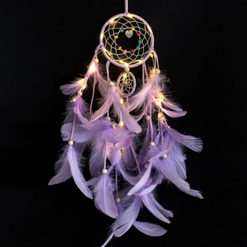 56x11CM 36 цветов летающие колокольчики DreamNeCatcher ручной работы подарки мечта перо кулон креативный полый колокольчики на стену - Цвет: 56x11CM