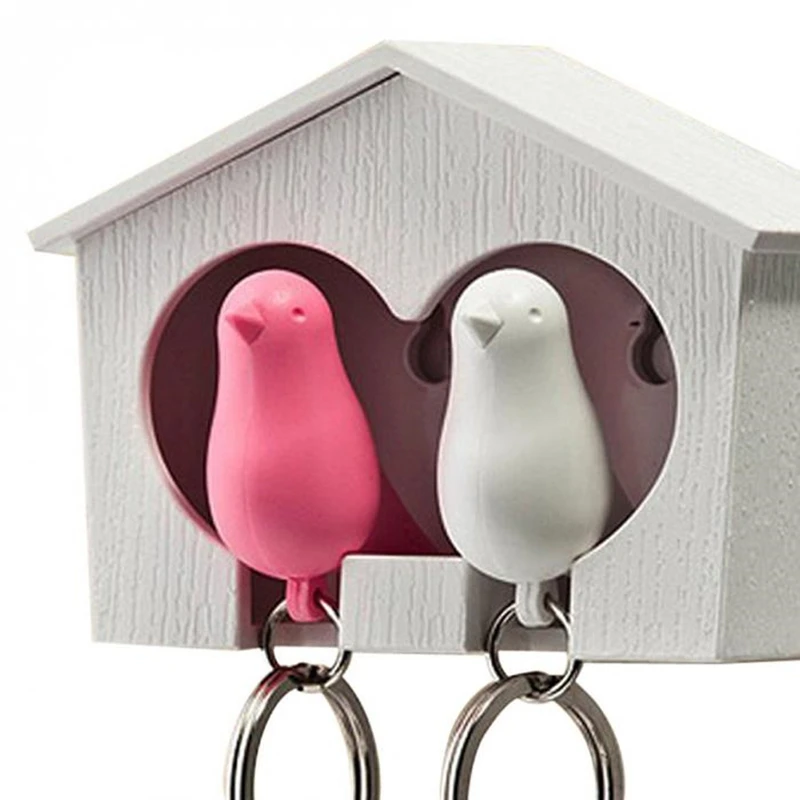 Hot Set 2 Bird Keychain + House Nest Whistle Key Holder Chain Ring Keyholder Keyring Hanger Rack | Украшения и аксессуары
