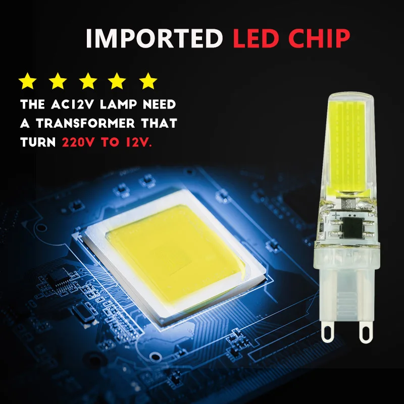LED G9 COB 3W 220V lamp dimmable bulb Replace for Chandelier Crystal Lamp Spotlight Warm Cold White | Освещение