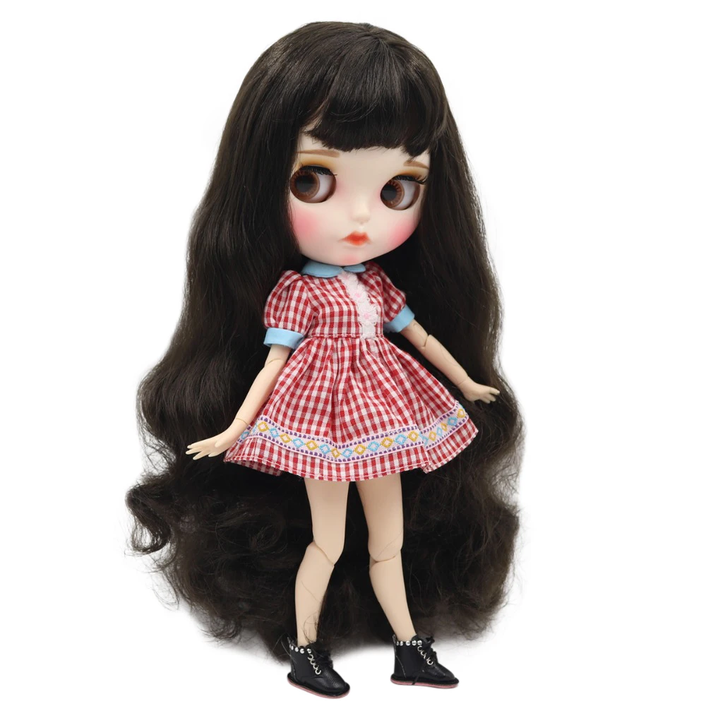 Ледяная кукла DBS Blyth 1/6 bjd белая кожа для суставов тела темно коричневые черные