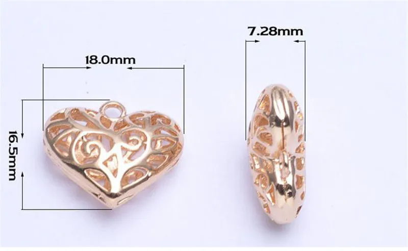 10 Шт./лот 18 мм * 16 Медь Кружева Сердце Бесконечная Любовь Очарование Кулон Для