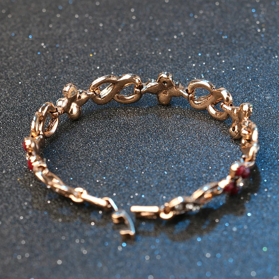 Unique Vintage Jewelry Color Gold Clover Colorful Resin Bohemia Bracelet For Women Mosaic White Crystal Gift | Украшения и