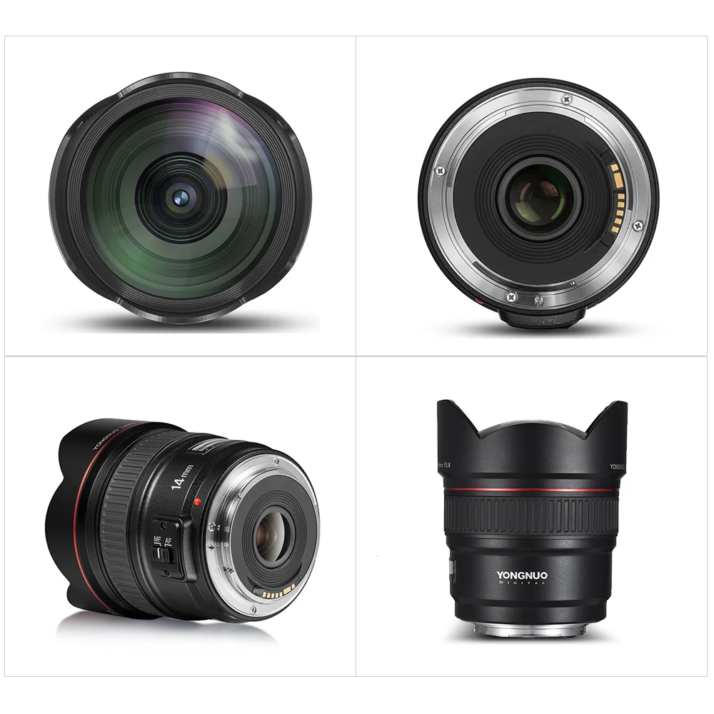 YONGNUO 114 градусов ультра-широкоугольный объектив YN14mm F2.8 Авто/ручной фокус YN14 f2.8 угол для Canon DSLR камеры