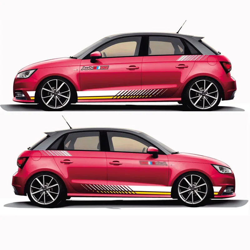 World Datong автомобильный стикер для Audi A1 30 TFSI Sportback гоночный спортивный стиль S Наклейка полосы кузова весь виниловый стикер s