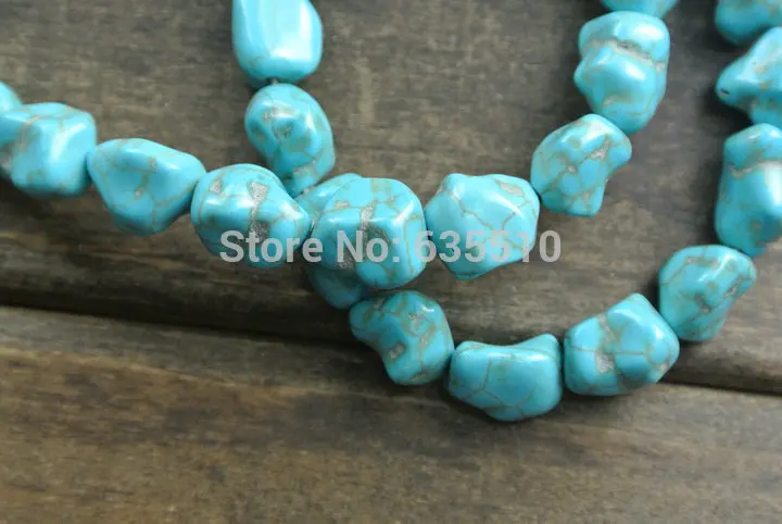 1 нитка синий Howlite Бесплатная от камня самородок бусы подходят для изготовления