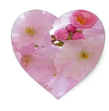 

1.5inch Cherry Blossoms,japanese Heart Sticker