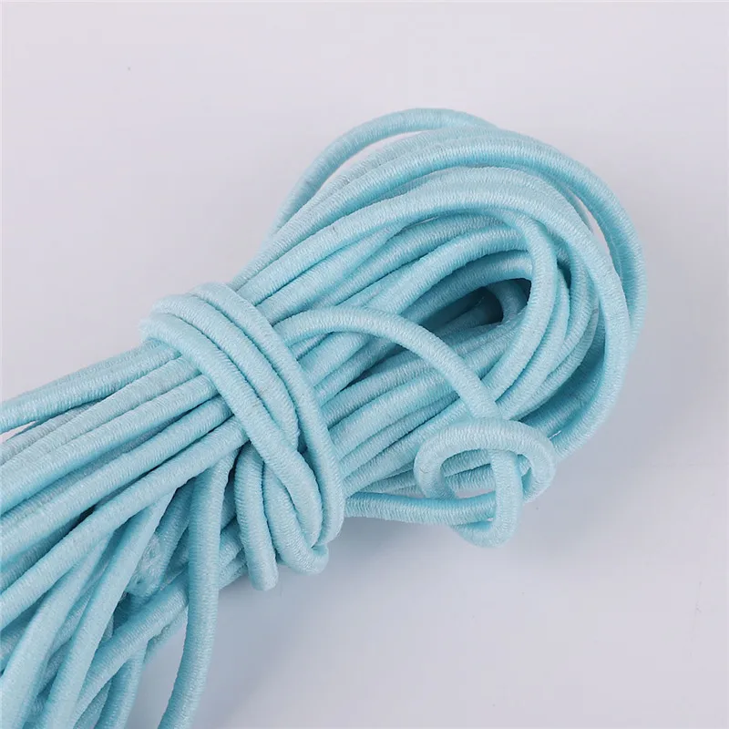 Turquoise 5 м высокое качество 2,5 мм многоцветный круглая эластичная повязка круглая эластичная веревка эластичные резинки линии DIY Швейные аксессуары - Цвет: Turquoise