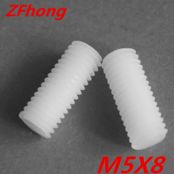 

200pcs M5*8 M5 X 8 slotted nylon set screw With Flat Point