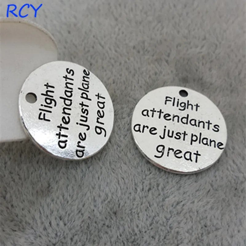

Top Quality 5 Pieces/lot 20mm Round Disc Letter Printed flight attendants are just plane great charms for jewelry making