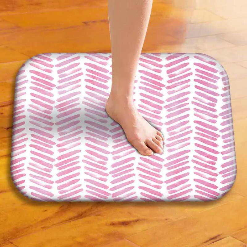 Geometry Pattern Soft Carpet Bathroom Non-slip Doormat Flannel Mat Home Entrance Kitchen Toilet Floor Rug Decor Tapete | Дом и сад