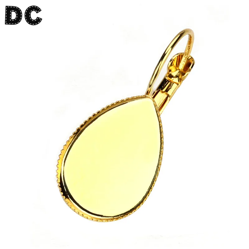 20 штук/лот Золотой/Родированный/Серебряный цвет Подвесные серьги Основа металл Медь Кабошон Пустая настройка DIY Украшения для ушей F5201 on.